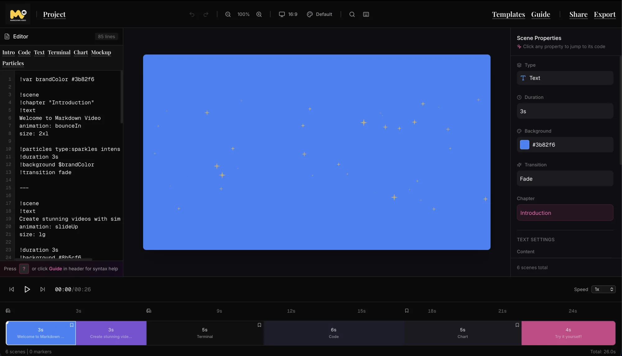 Markdown Video Editor