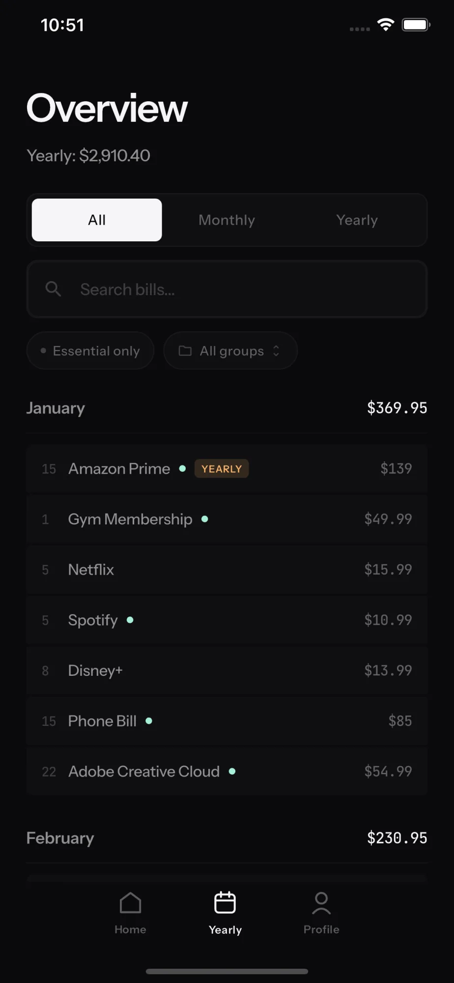 Bill View